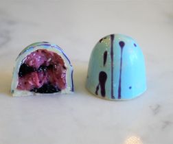 Cut of the blueberry bonbon